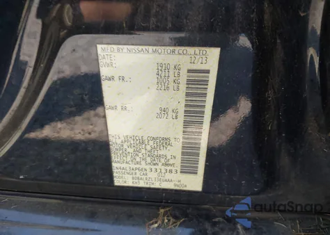 2014 Nissan Altima 2.5 S from USA, damaged, VIN 1N4AL3AP6EN331383